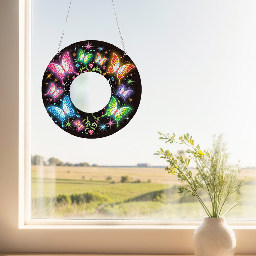 2D Flat DIY Diamond Art Mirror Pendant Diamond Painting Set Wall Door Decoration