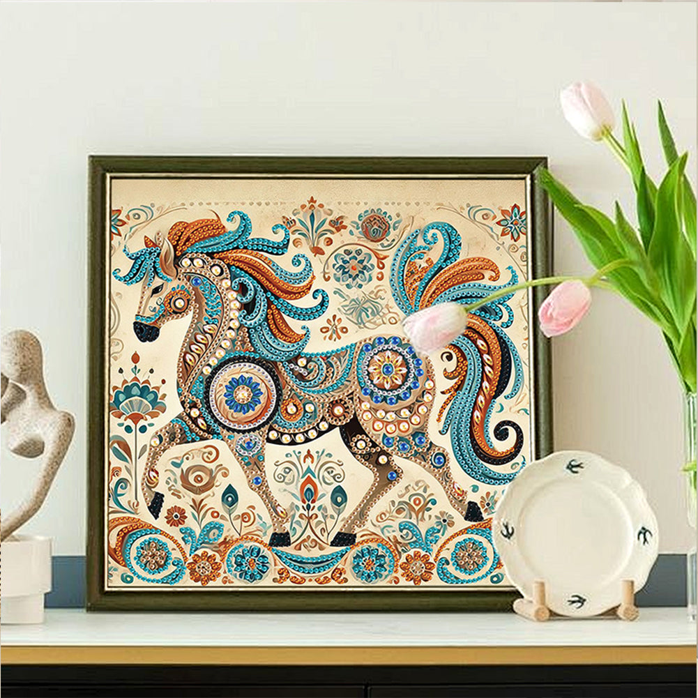 Colored Horse - Special Shaped Drill Diamond Painting 30*30CM