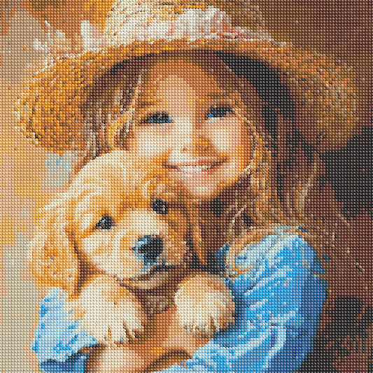 Cute Little Girl - Full Round Drill Diamond Painting 40*40CM