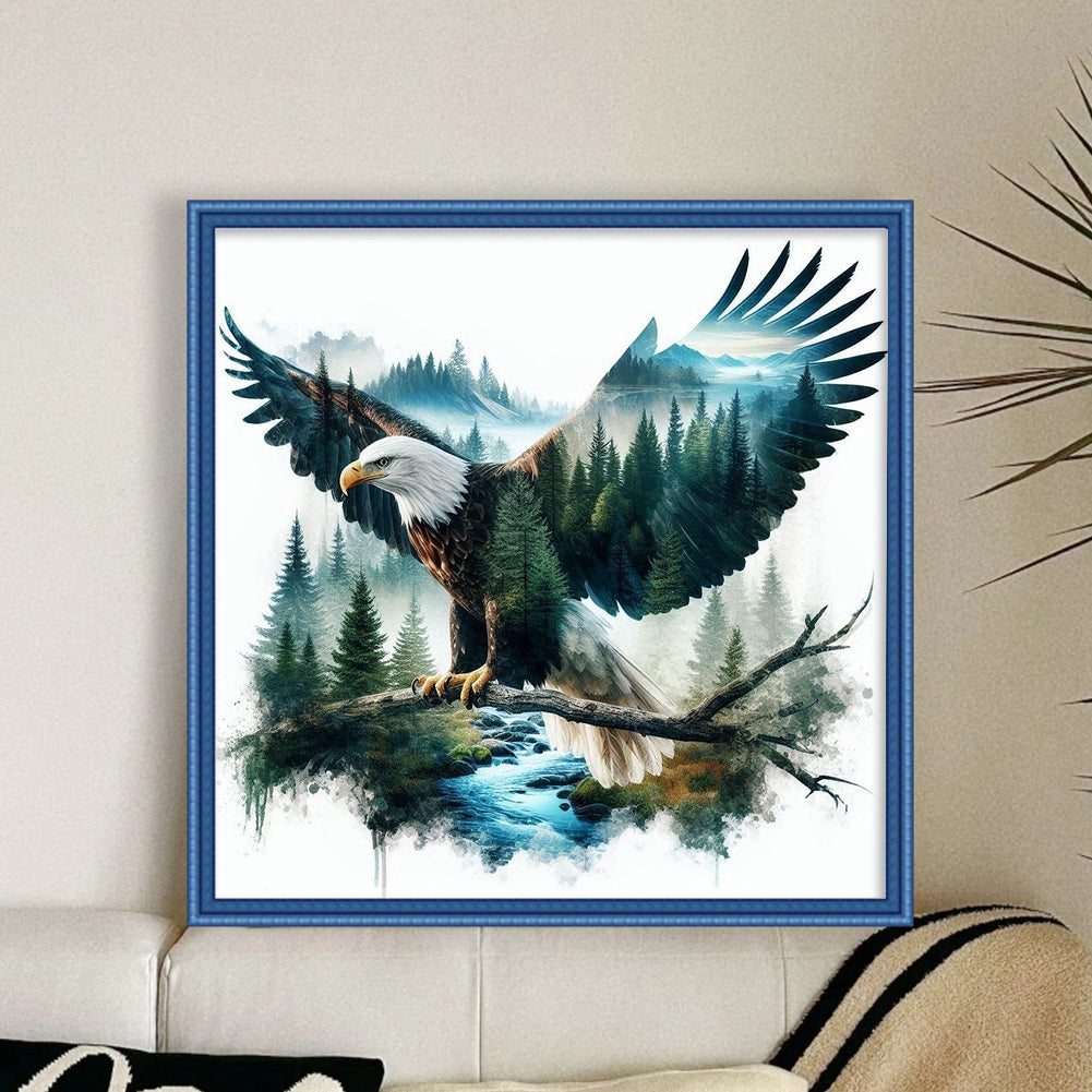 Silhouette-Eagle - 11CT Stamped Cross Stitch 45*45CM