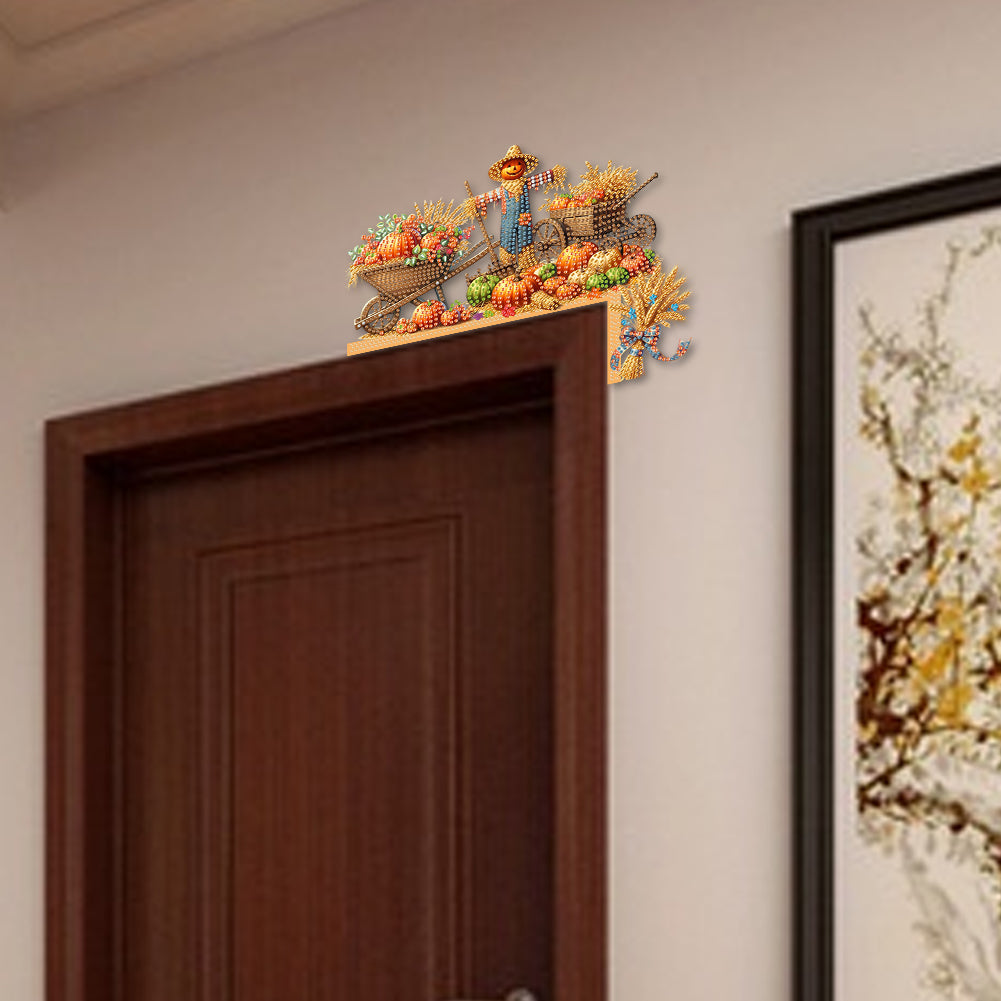 Cat Diamond Art Door Right Angle Sign 5D DIY Wooden Door Topper for Party Favors
