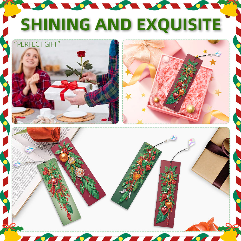 Christmas Winter Diamond Painting Diary Book with Crystal Pendant Bookmark Gifts