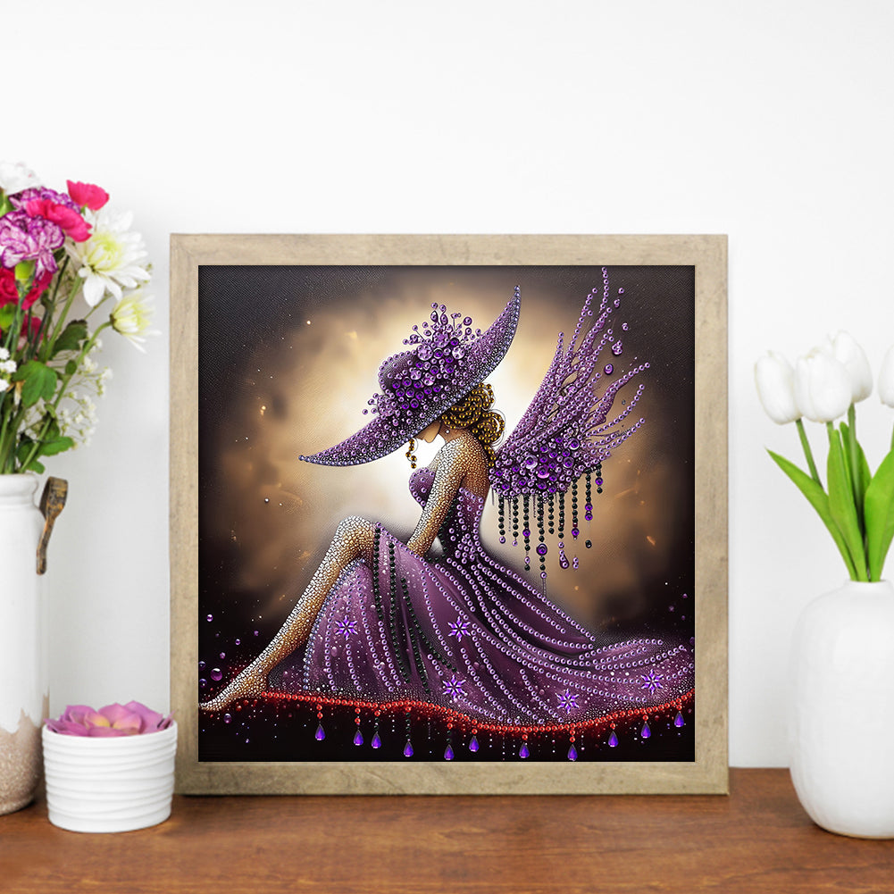 Elegant Lady In Top Hat - Special Shaped Drill Diamond Painting 30*30CM