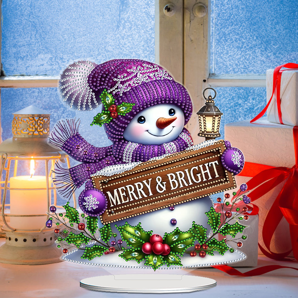 2D Flat Christmas Table Top Diamond Painting Ornament Kits Double-sided Effect