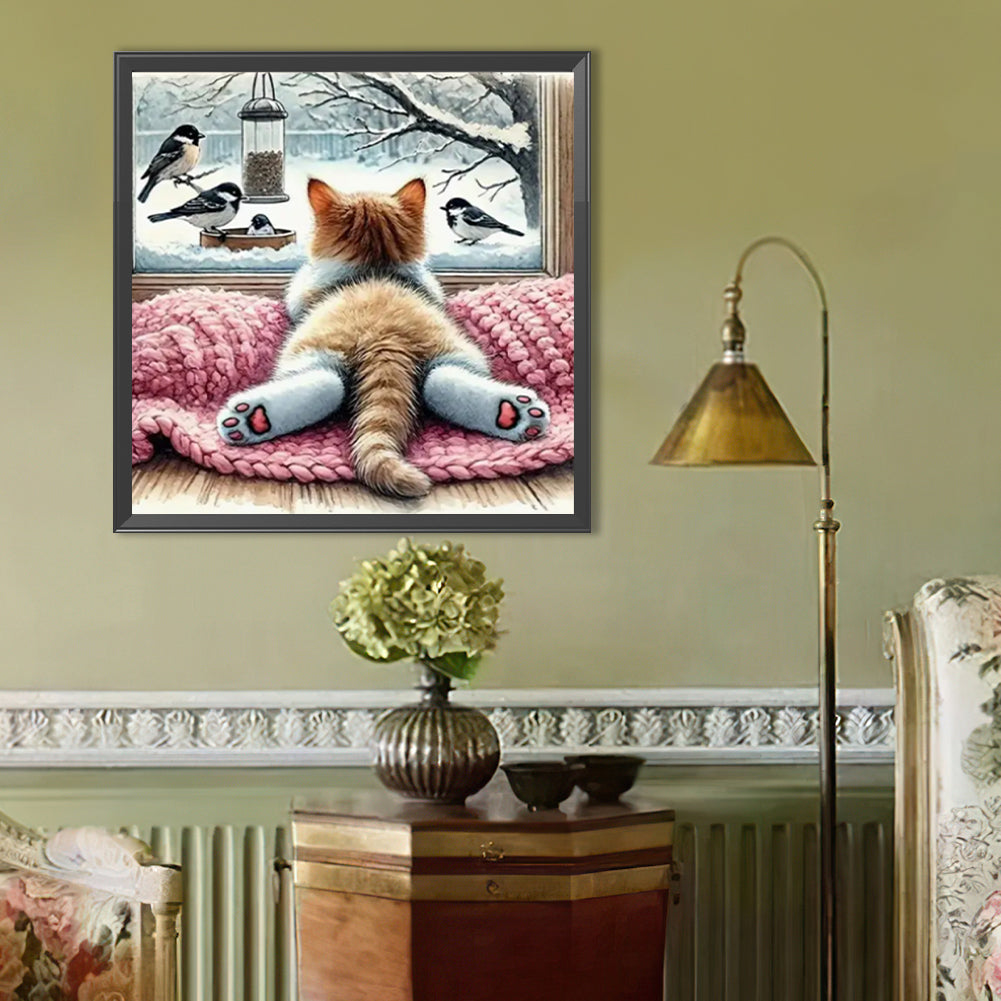 Kitten - Full Round Drill Diamond Painting 40*40CM