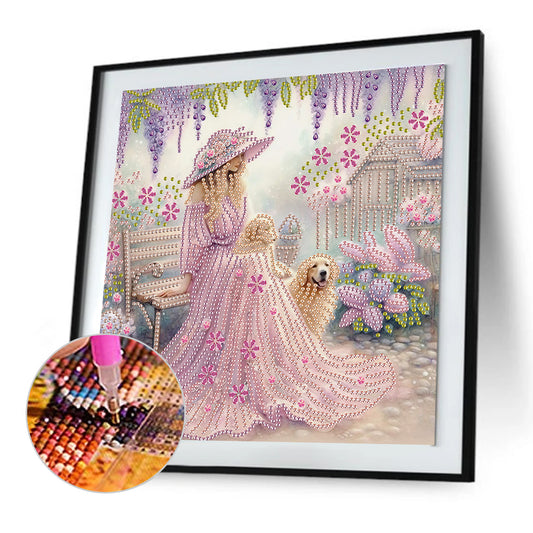 Elegant Girl With Beautiful Skirt - Special Shaped Drill Diamond Painting 30*30CM
