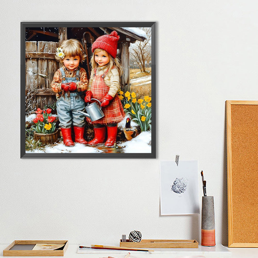 Cute Child - Full Round Drill Diamond Painting 40*40CM
