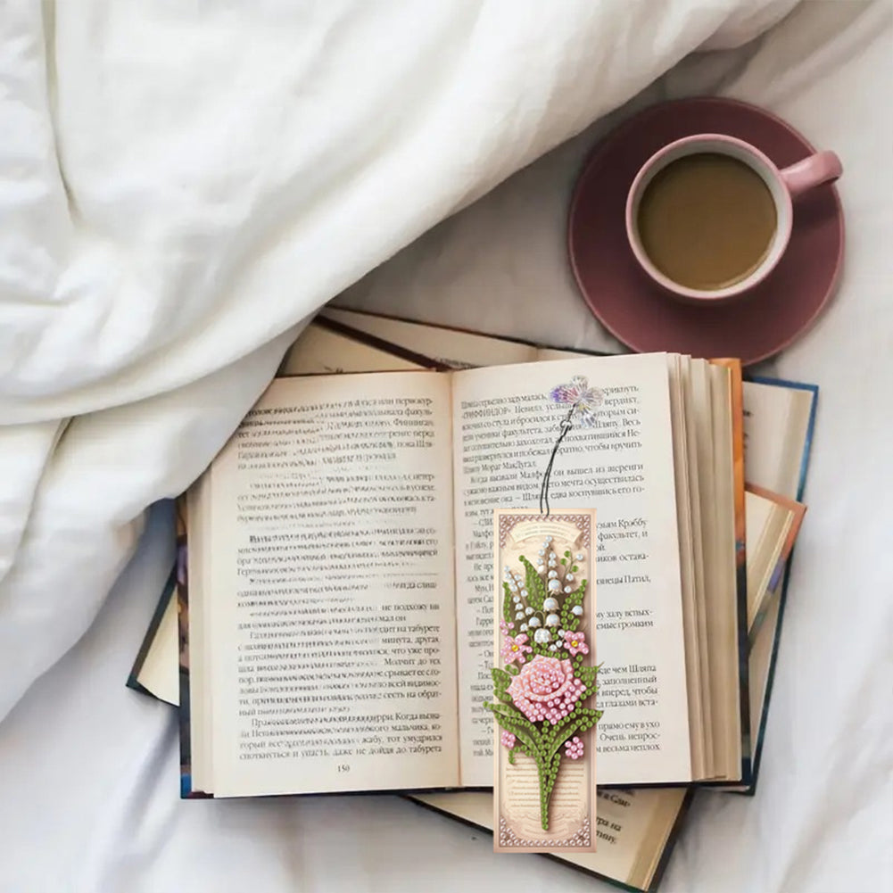 3Pcs Flower Patterns DIY Diamond Painting Art Bookmarks for Reading Enthusiasts