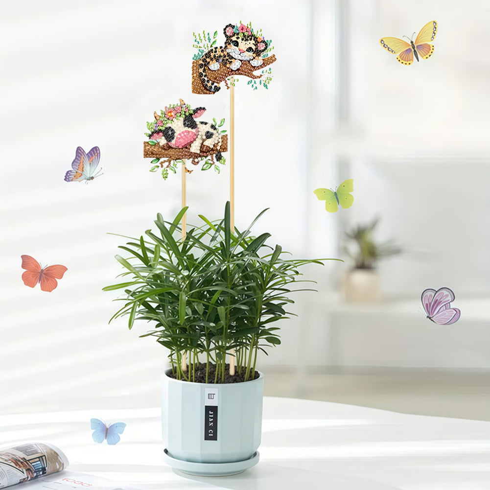 6Pcs Animal Stakes Diamond Painting Kits DIY Diamond Art Kits for Beginners