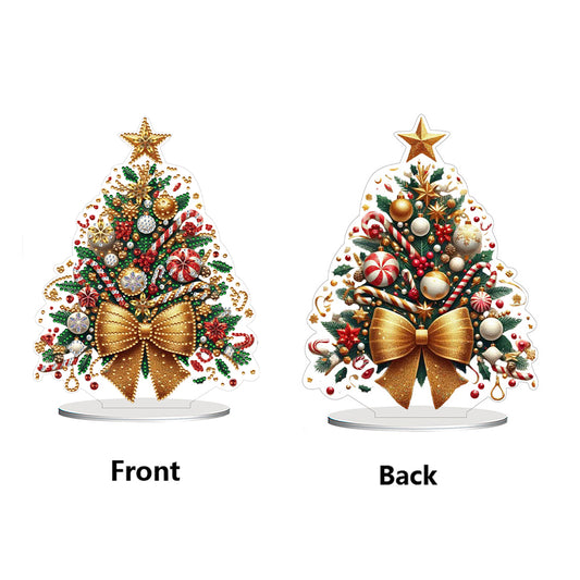 2D Flat Christmas Tree Print DIY Diamond Painting Tabletop Ornaments Decorations