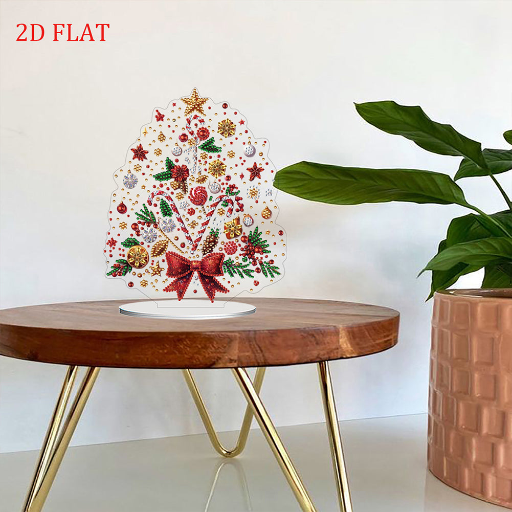 2D Flat Christmas Tree Print DIY Diamond Painting Tabletop Ornaments Decorations