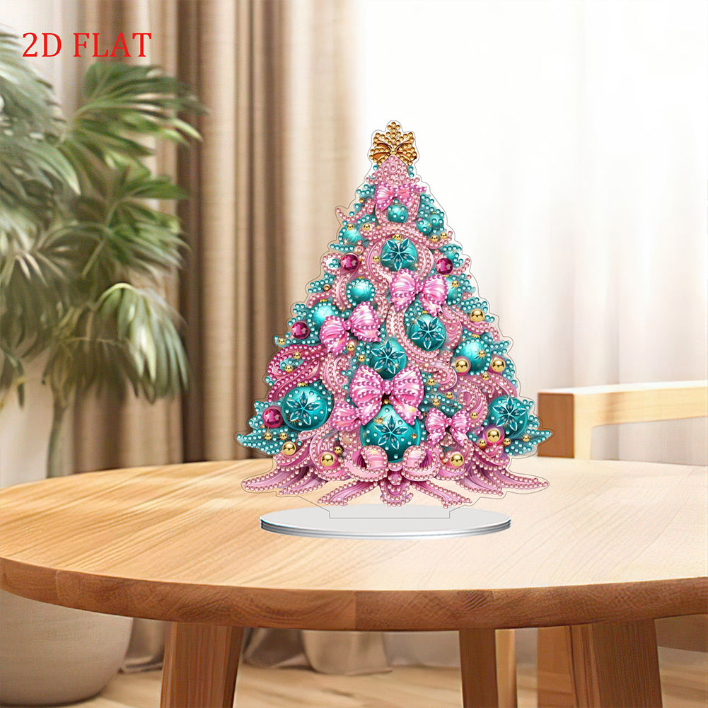 2D Flat Christmas Tree Print DIY Diamond Painting Tabletop Ornaments Decorations