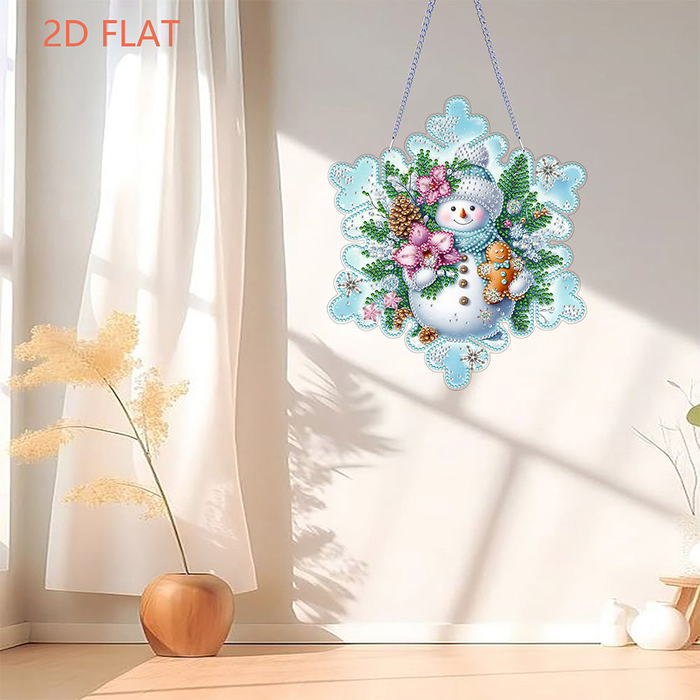 Snowflake Theme 2D/Flat DIY Hanging Diamond Art Kits Home Wall Decoration Crafts