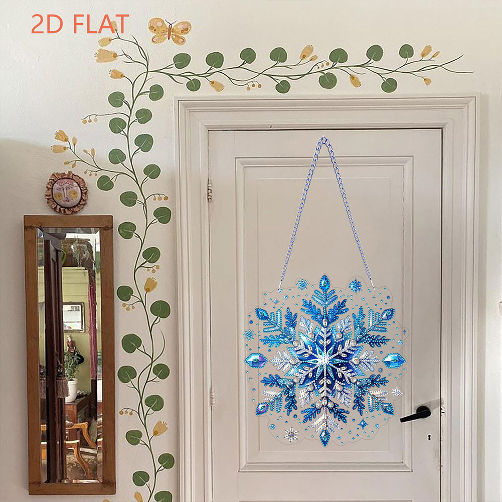 Snowflake Theme 2D/Flat DIY Hanging Diamond Art Kits Home Wall Decoration Crafts