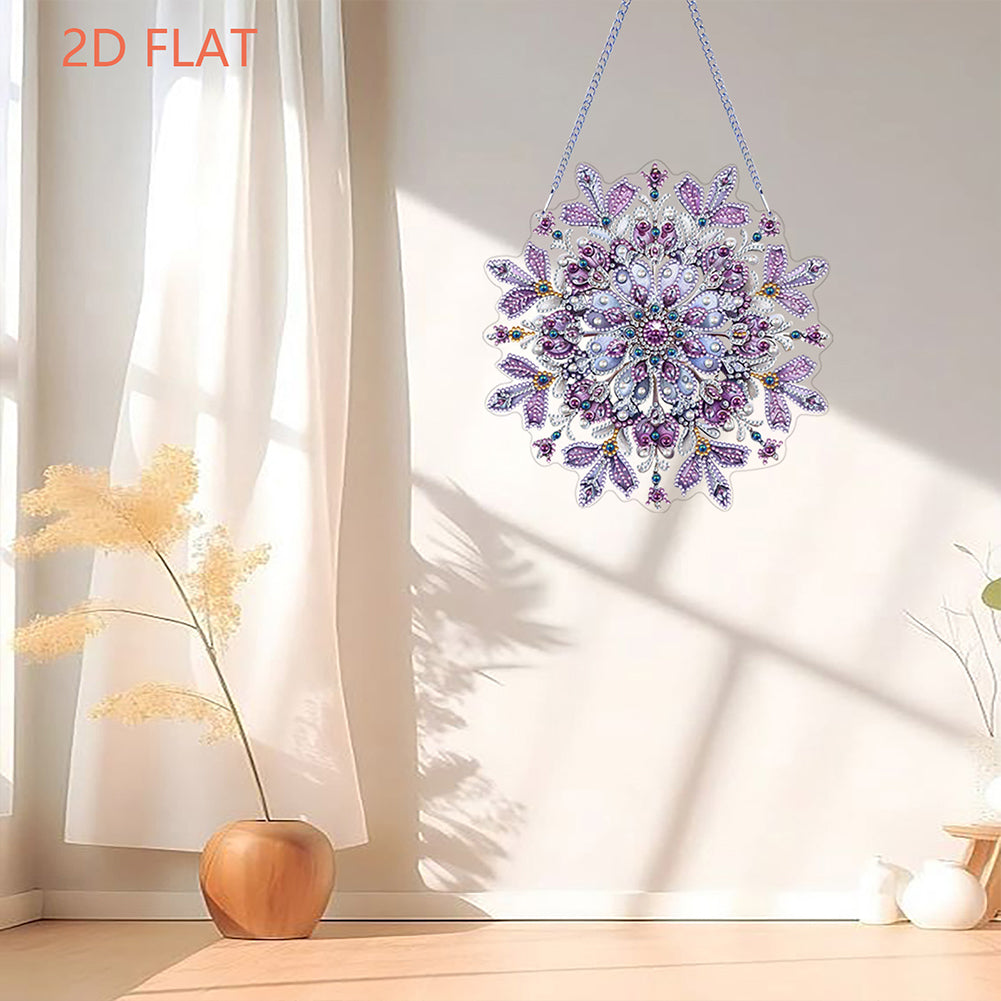 Snowflake Theme 2D/Flat DIY Hanging Diamond Art Kits Home Wall Decoration Crafts