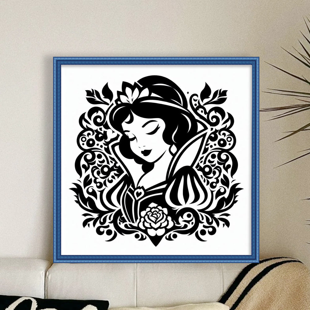 Silhouette Snow White - 11CT Stamped Cross Stitch 40*40CM