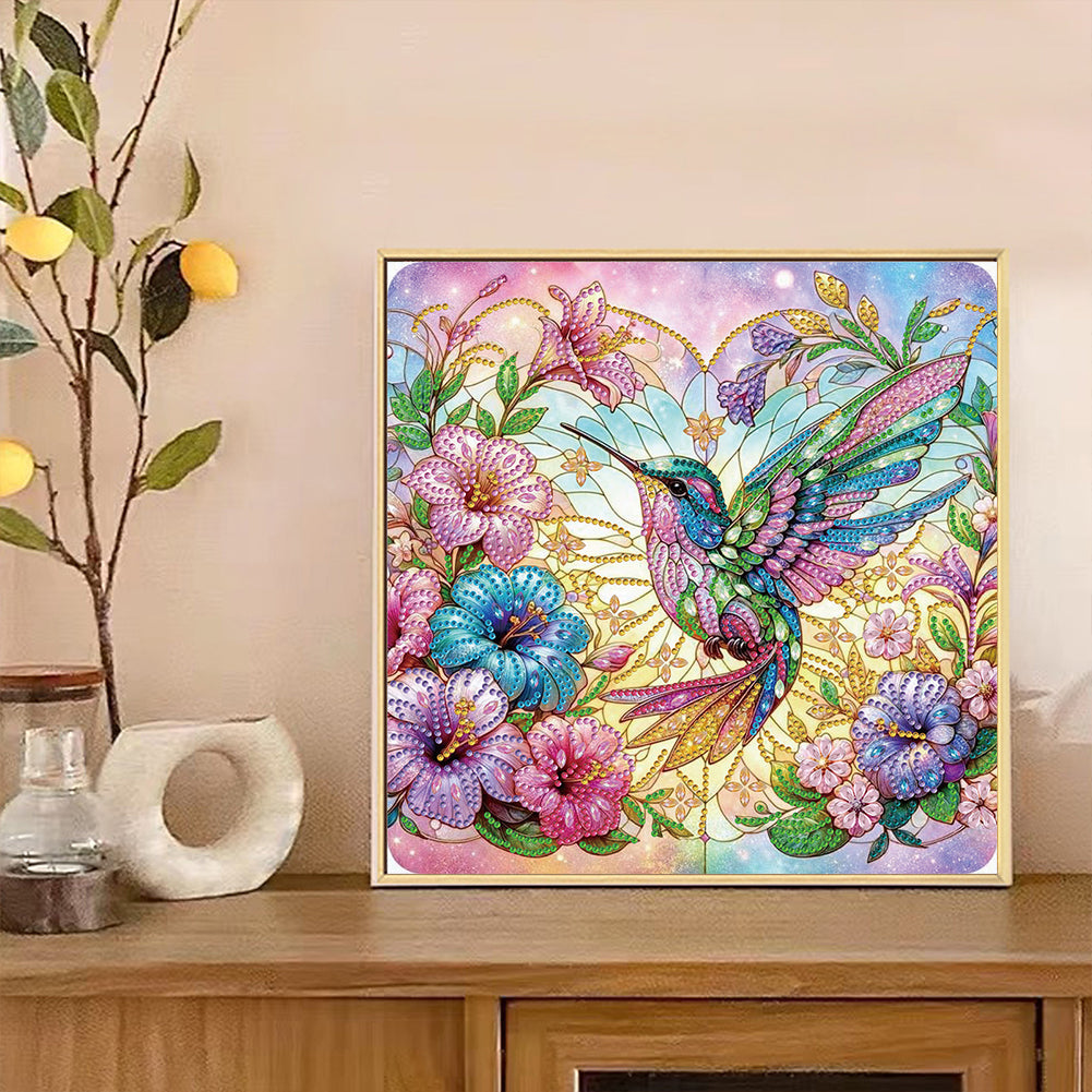 Hummingbird And Flower - Special Shaped Drill Diamond Painting 30*30CM