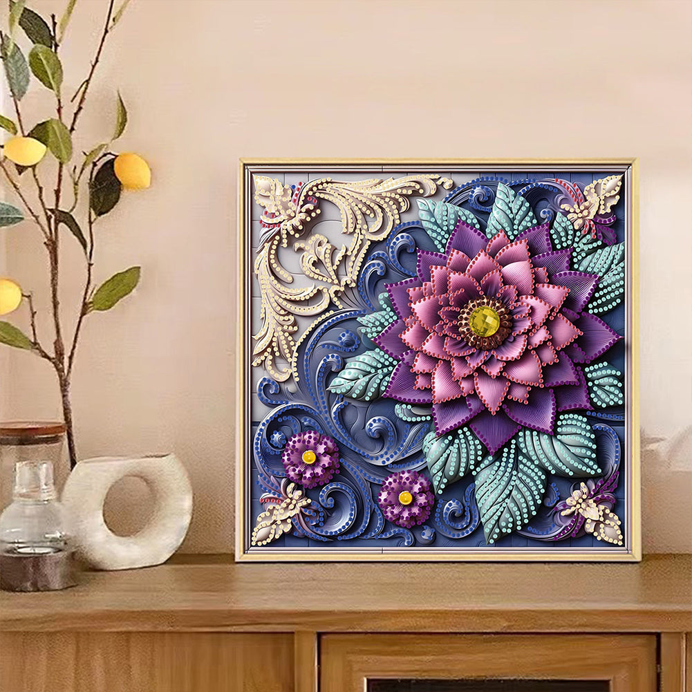Blooming Flower - Special Shaped Drill Diamond Painting 30*30CM