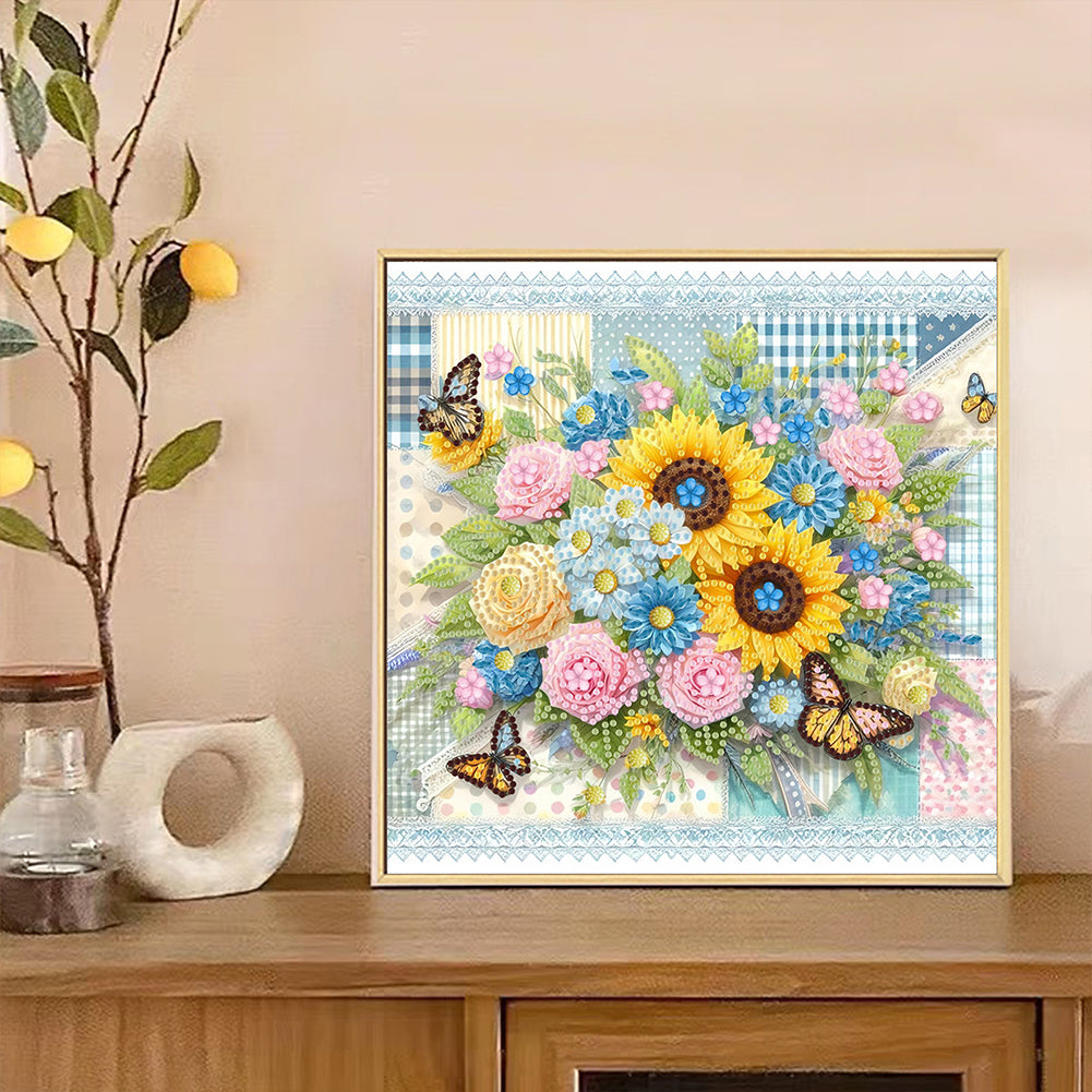 Blooming Flower - Special Shaped Drill Diamond Painting 30*30CM