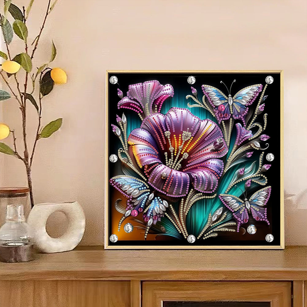 Blooming Flowers - Special Shaped Drill Diamond Painting 30*30CM