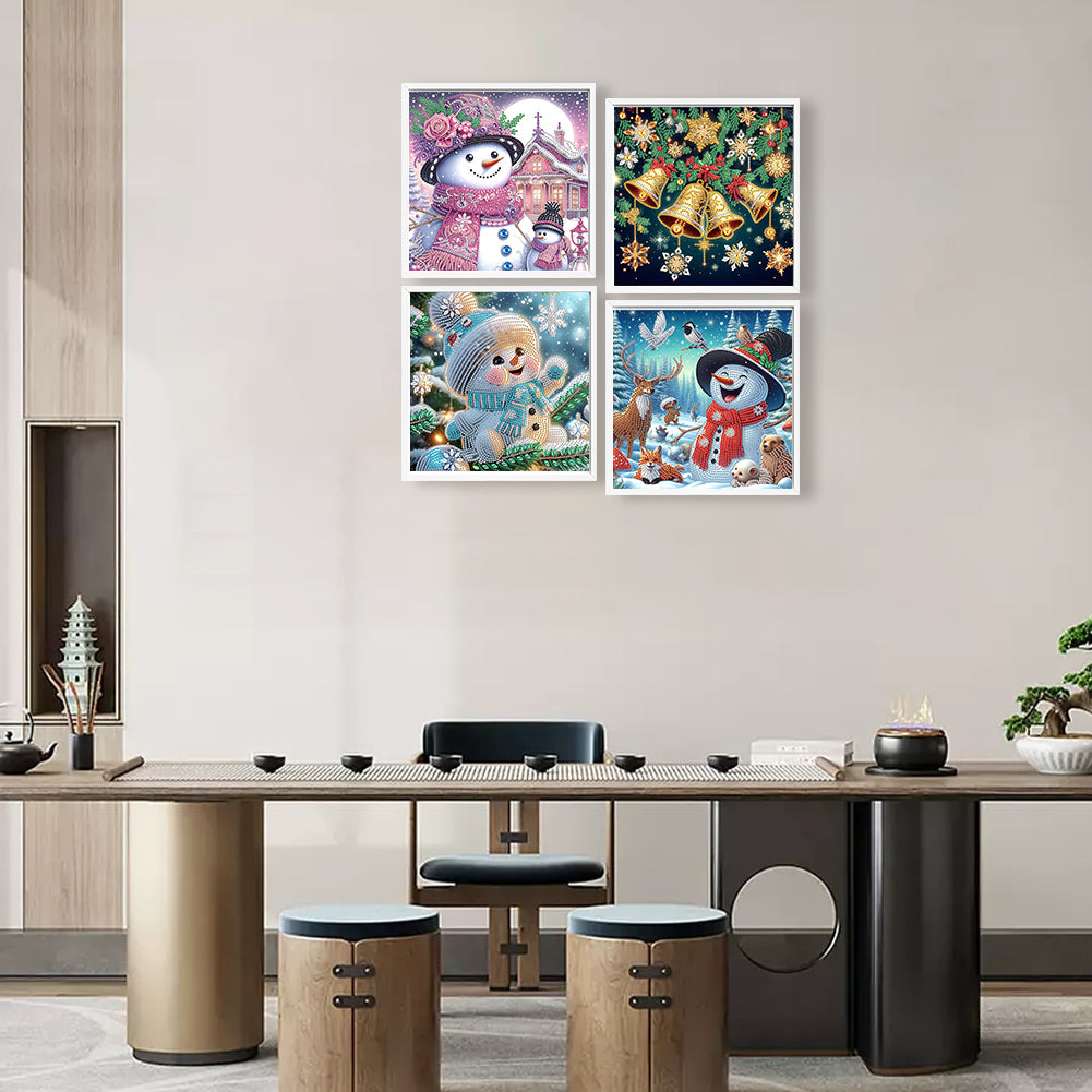 4 Pcs Christmas - Special Shaped Drill Diamond Painting 30*30CM
