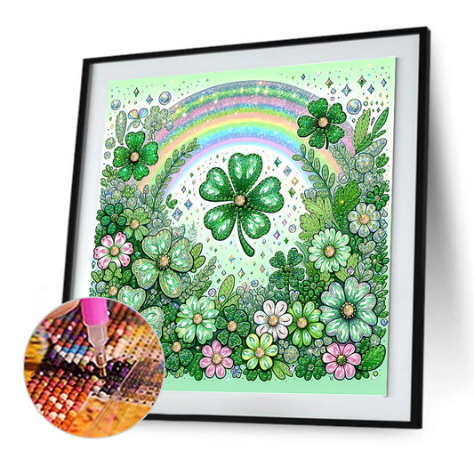 Blooming Clover - Special Shaped Drill Diamond Painting 30*30CM