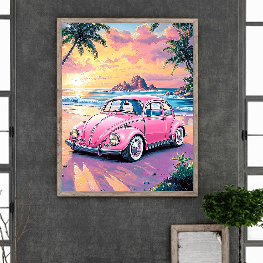 Beach Car - Full Round Drill Diamond Painting 40*50CM
