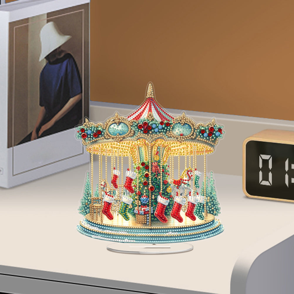 2D Flat Xmas DIY Desktop Diamond Art Kits Diamond Painting Desktop Ornaments Kit