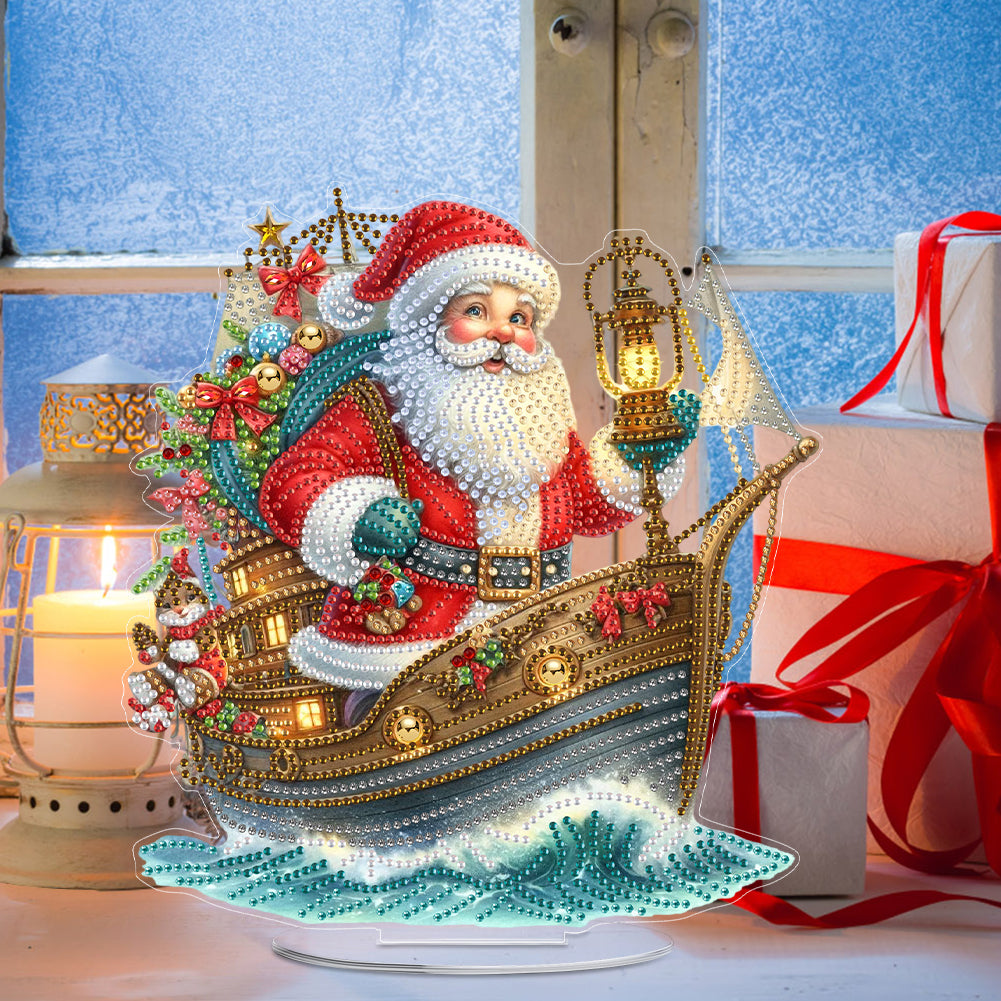 2D Flat Xmas DIY Desktop Diamond Art Kits Diamond Painting Desktop Ornaments Kit