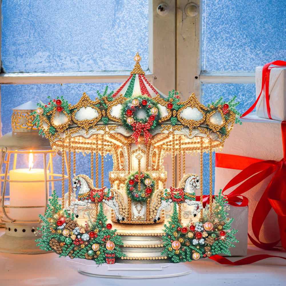 2D Flat Xmas DIY Desktop Diamond Art Kits Diamond Painting Desktop Ornaments Kit