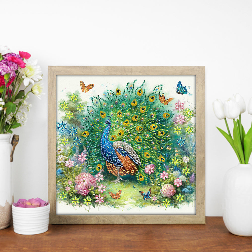 Peacock - Special Shaped Drill Diamond Painting 30*30CM