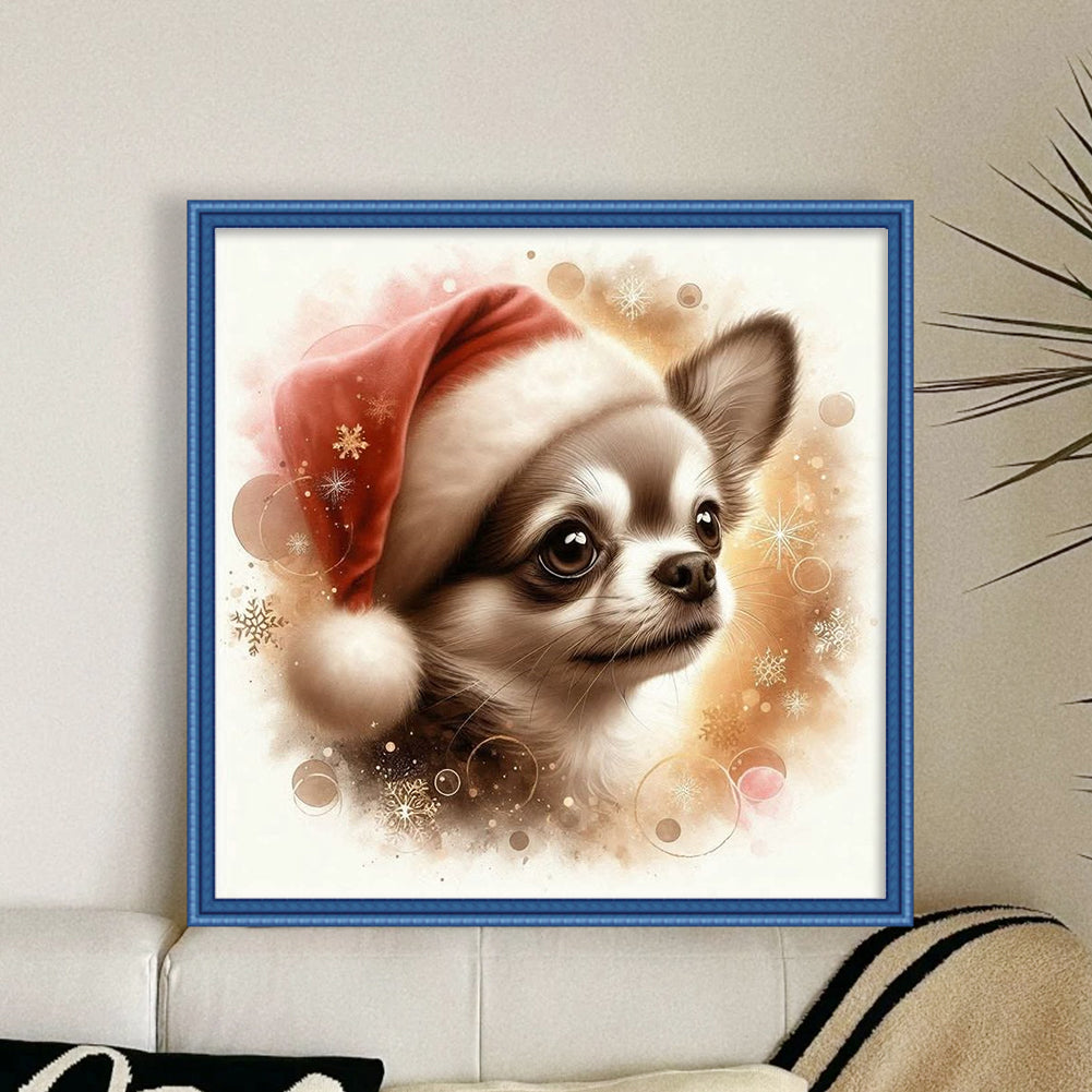 Christmas Puppy - 11CT Stamped Cross Stitch 40*40CM