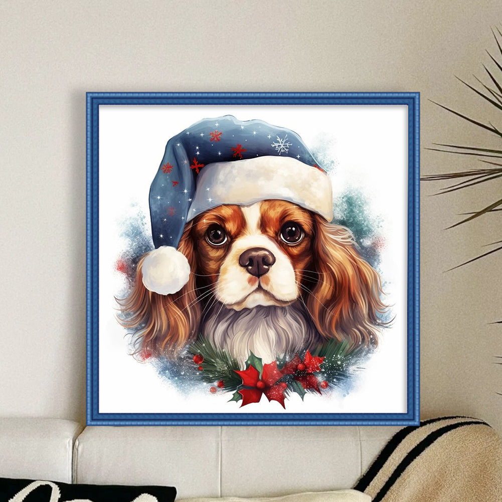 Christmas Puppy - 11CT Stamped Cross Stitch 40*40CM