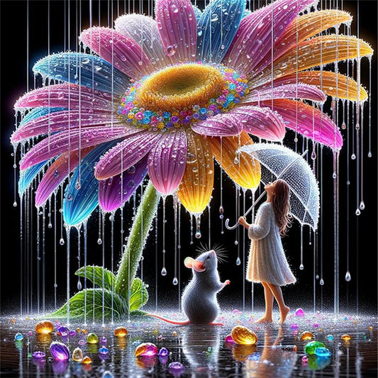 Tiger And Daisy - 11CT Stamped Cross Stitch 40*40CM