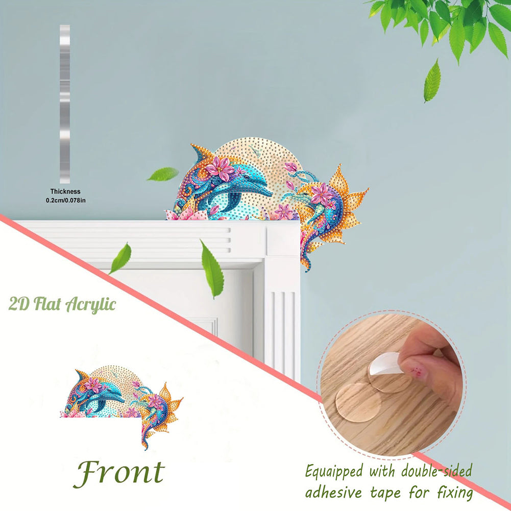 2D Flat Diamond Painting Door Corner Sign DIY Diamond Art Door Right Angle Sign