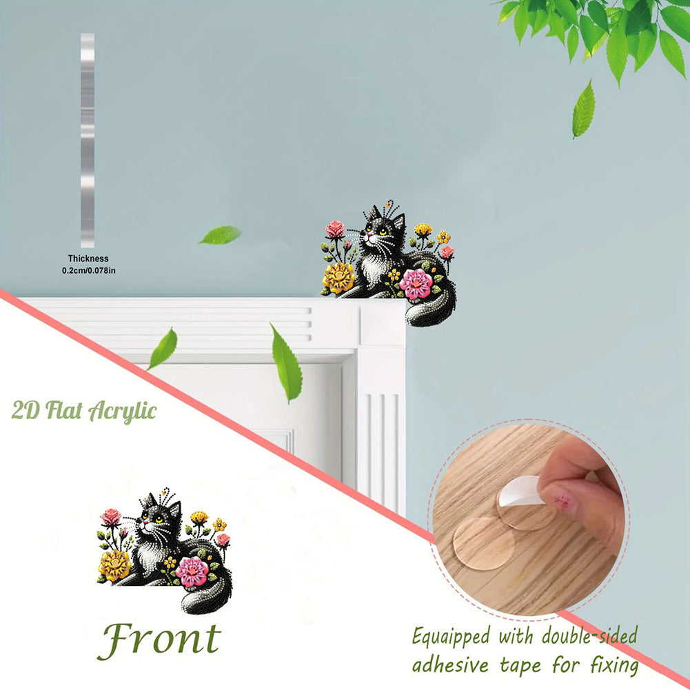 2D Flat Diamond Painting Door Corner Sign DIY Diamond Art Door Right Angle Sign