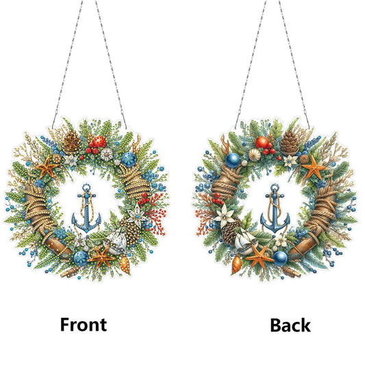 Xmas 2D Flat DIY Diamond Art Pendant Special Shape Wall Decor for Home & Windows