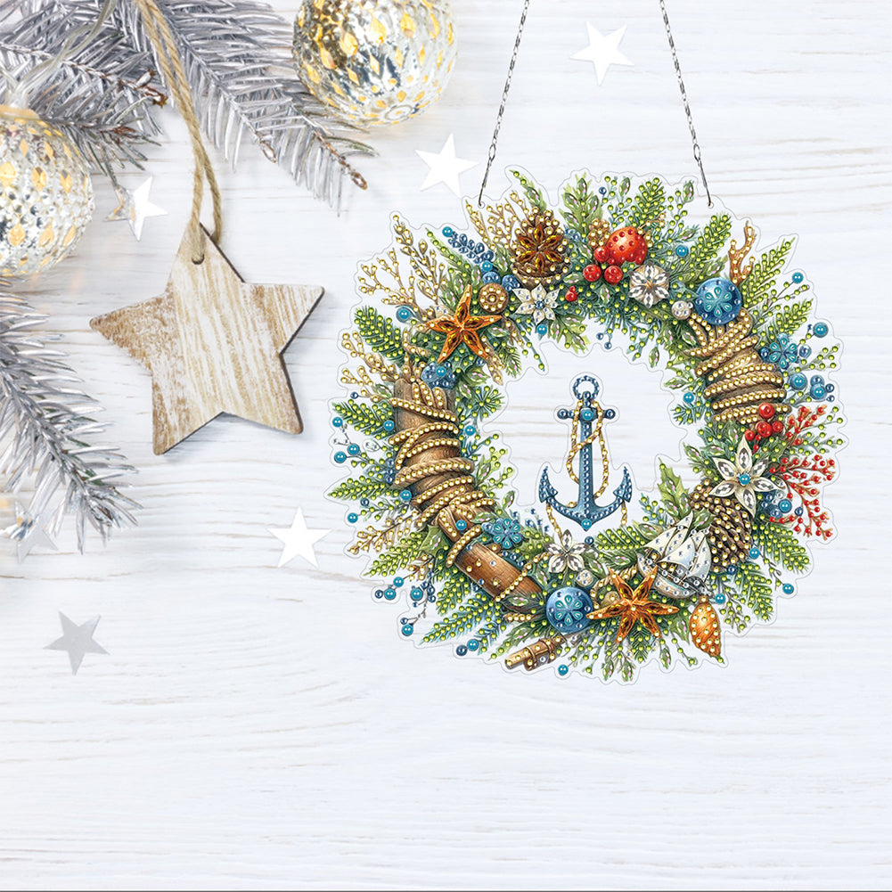 Xmas 2D Flat DIY Diamond Art Pendant Special Shape Wall Decor for Home & Windows