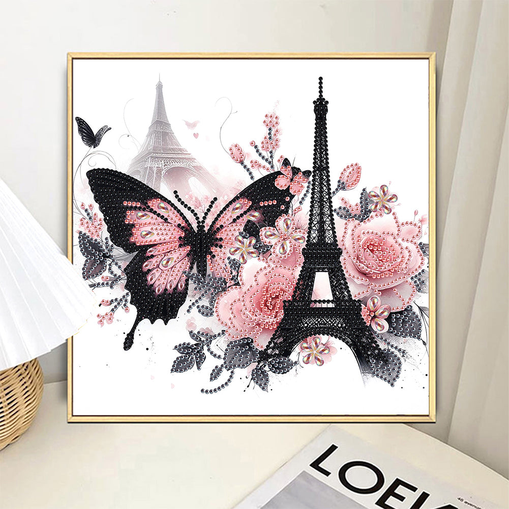 Eiffel Tower Butterfly - Special Shaped Drill Diamond Painting 30*30CM