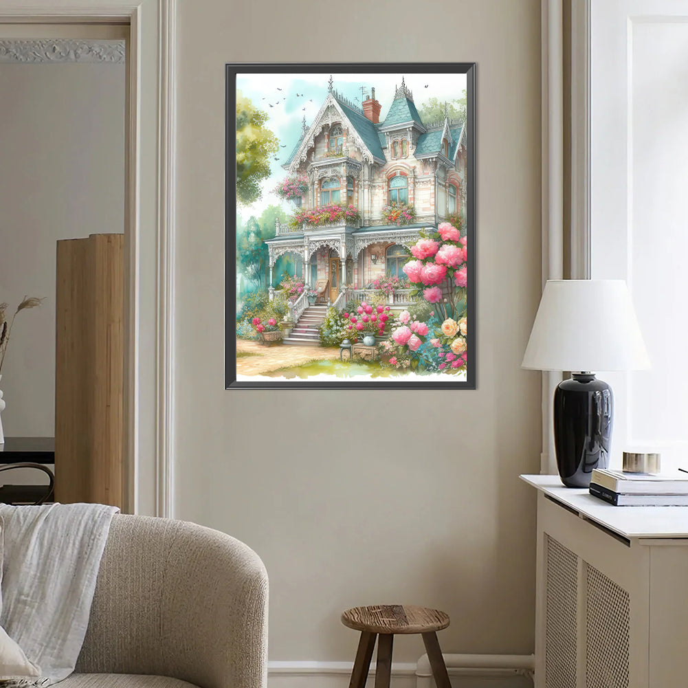 Castle House - Full Round Drill Diamond Painting 40*50CM