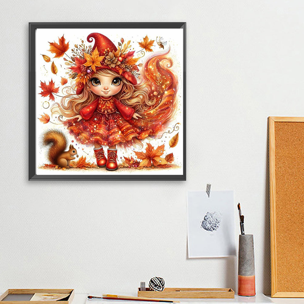 Autumn Girl - Full Square Drill Diamond Painting 30*30CM