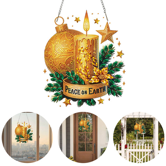 Christmas Theme 2D Flat DIY Hanging Diamond Art Kits Home Wall Decoration Crafts