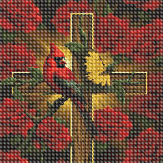 Cross Cardinal - Full Round Drill Diamond Painting 40*40CM