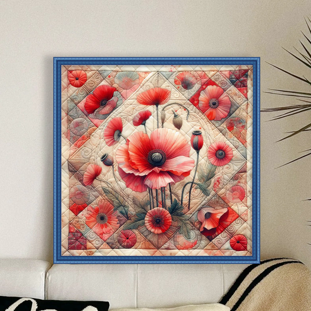 Poppy - 11CT Stamped Cross Stitch 40*40CM