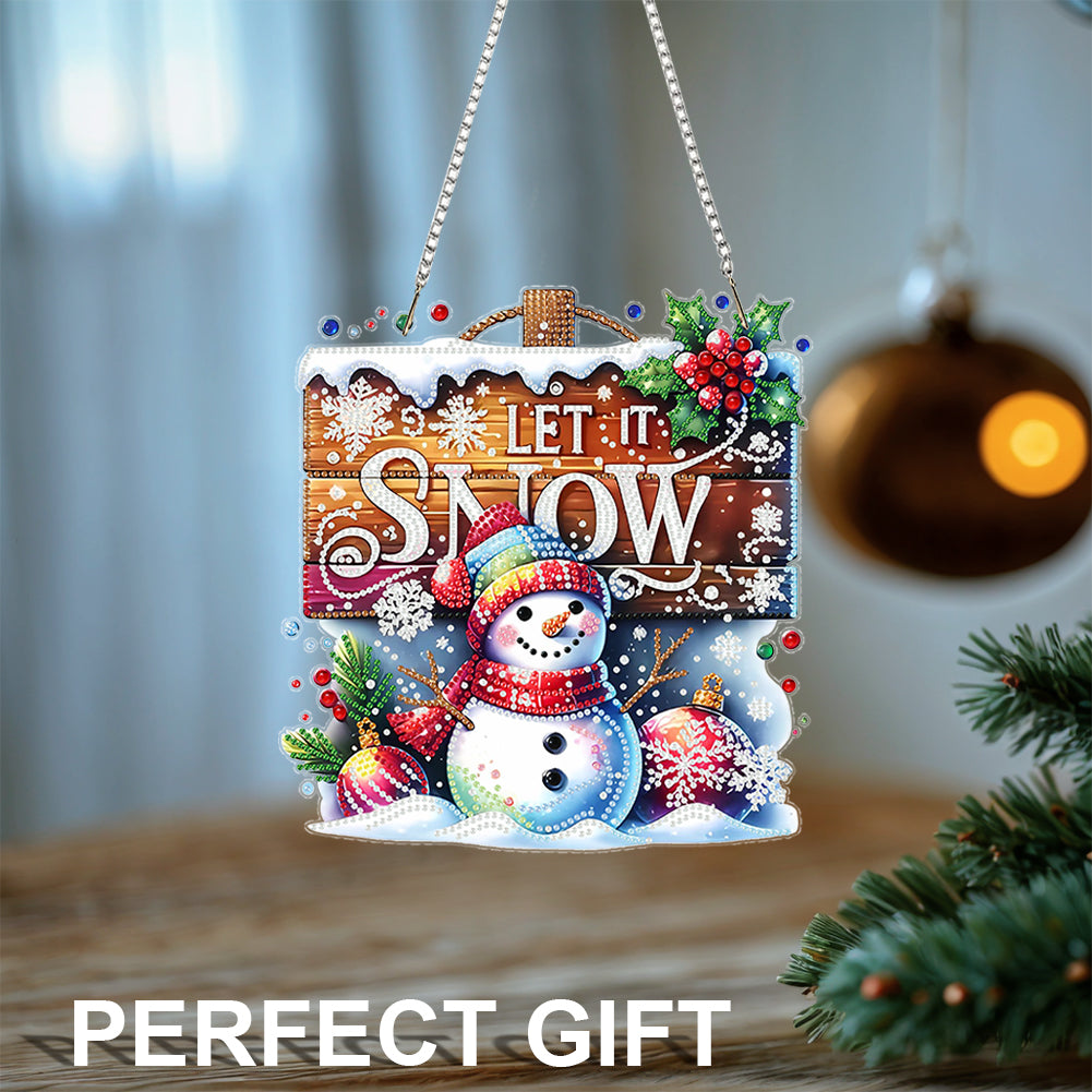 Christmas 2D Flat DIY Hanging Diamond Art Kits Window Hanging Art for Home Decor