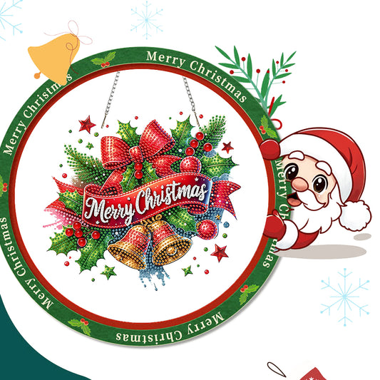 Christmas 2D Flat DIY Hanging Diamond Art Kits Window Hanging Art for Home Decor