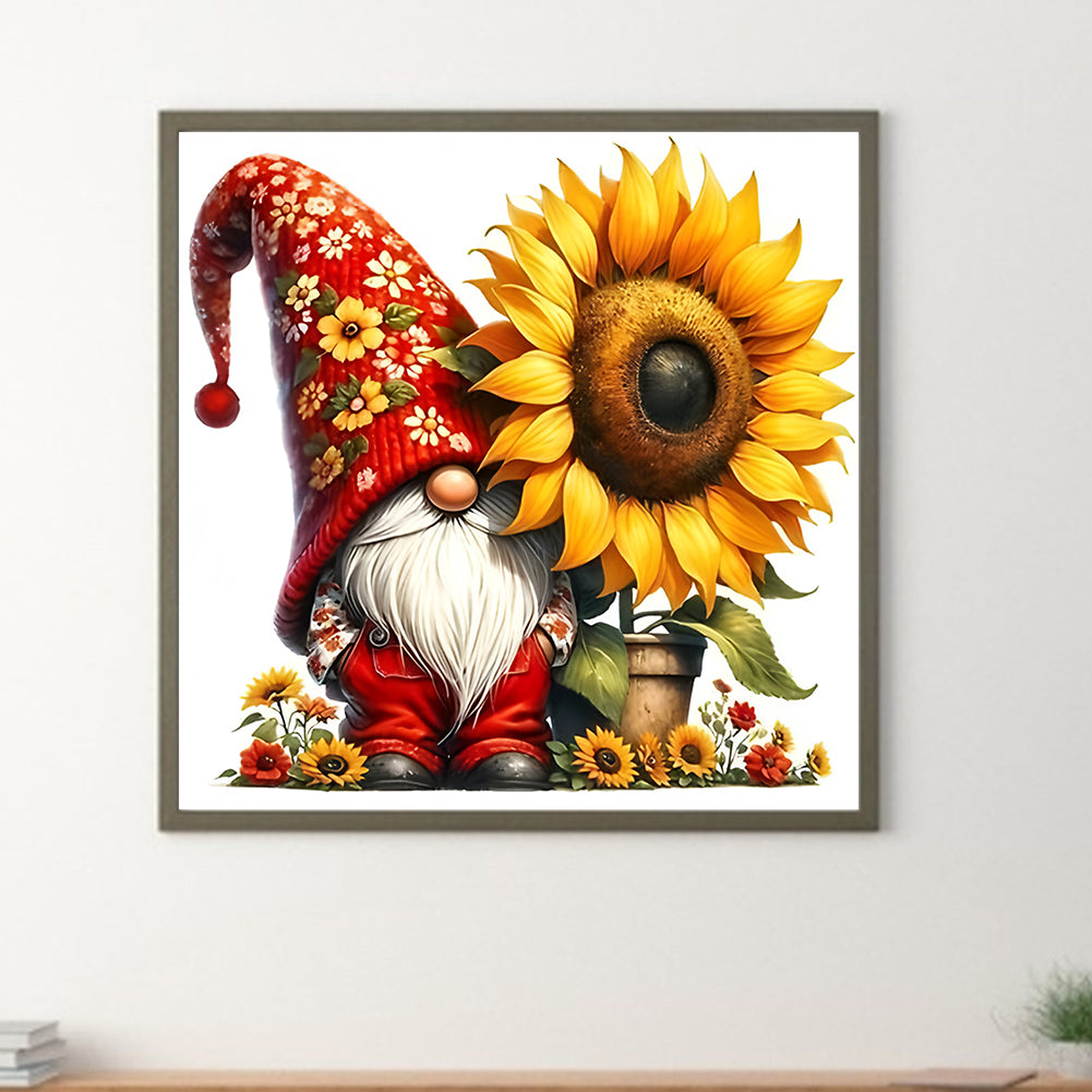 Sunflower Gnome - Full Round Drill Diamond Painting 30*30CM