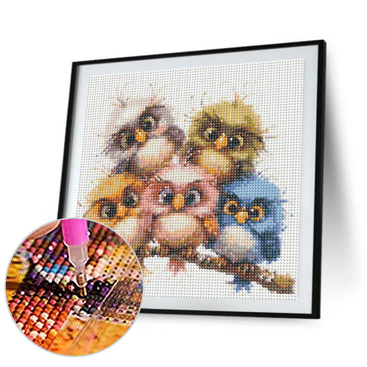 Owl - Full Round Drill Diamond Painting 30*30CM