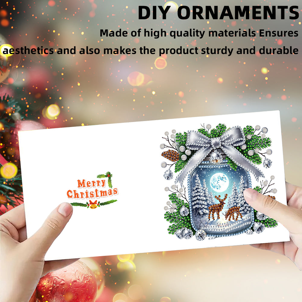 6PCS DIY Rhinestone Diamond Art Mosaic Postcards for Festivals and Celebrations