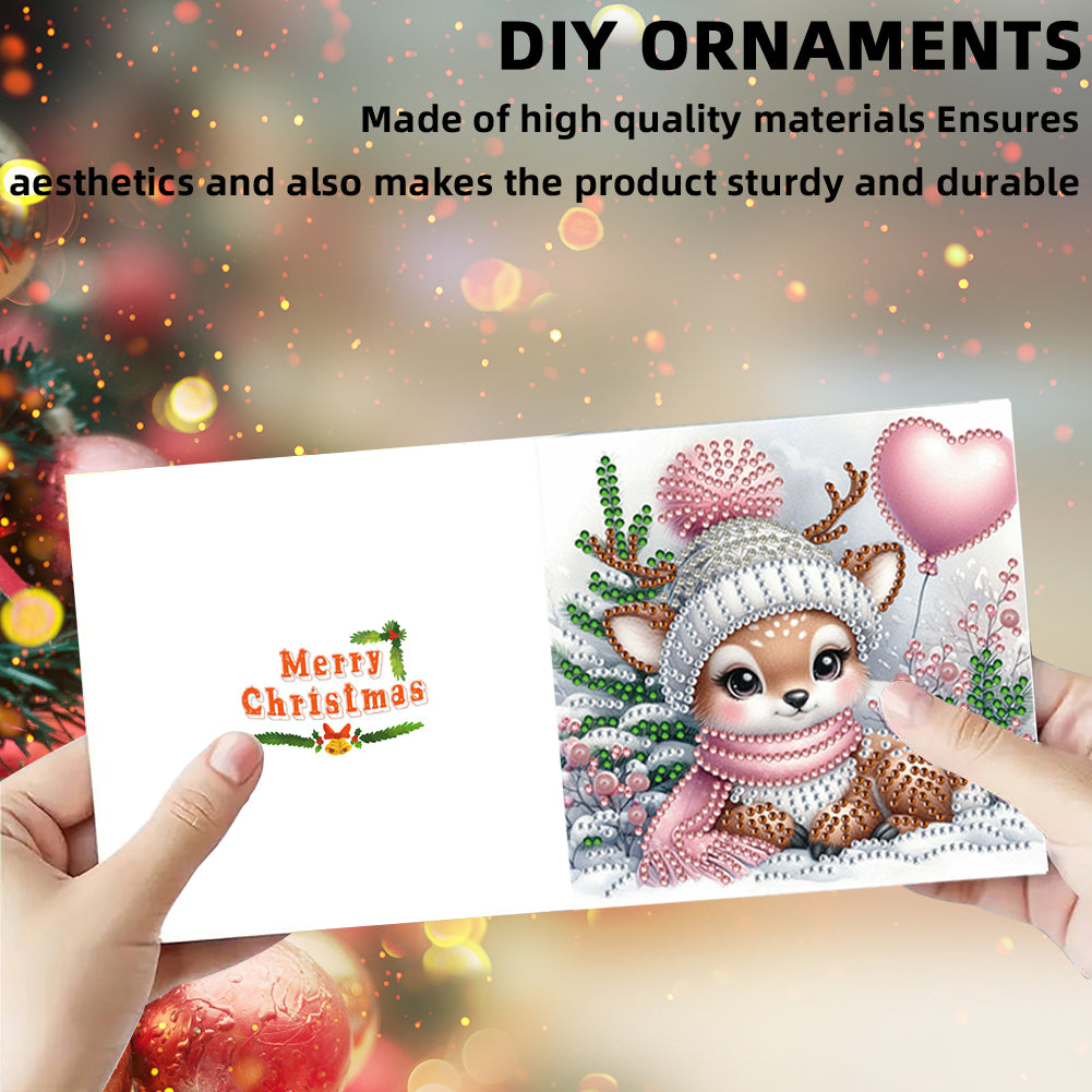 6PCS DIY Rhinestone Diamond Art Mosaic Postcards for Festivals and Celebrations